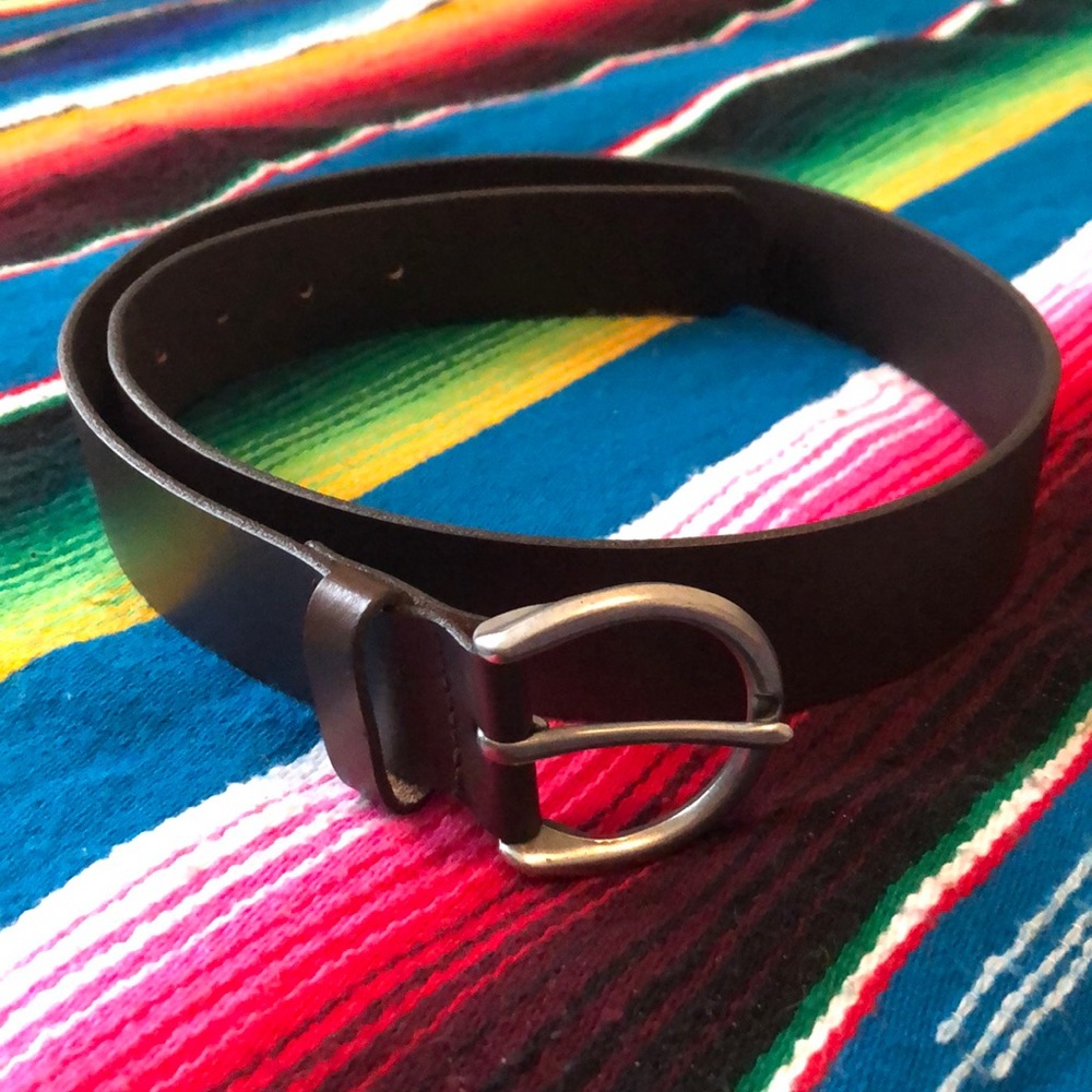 Dark brown leather belt